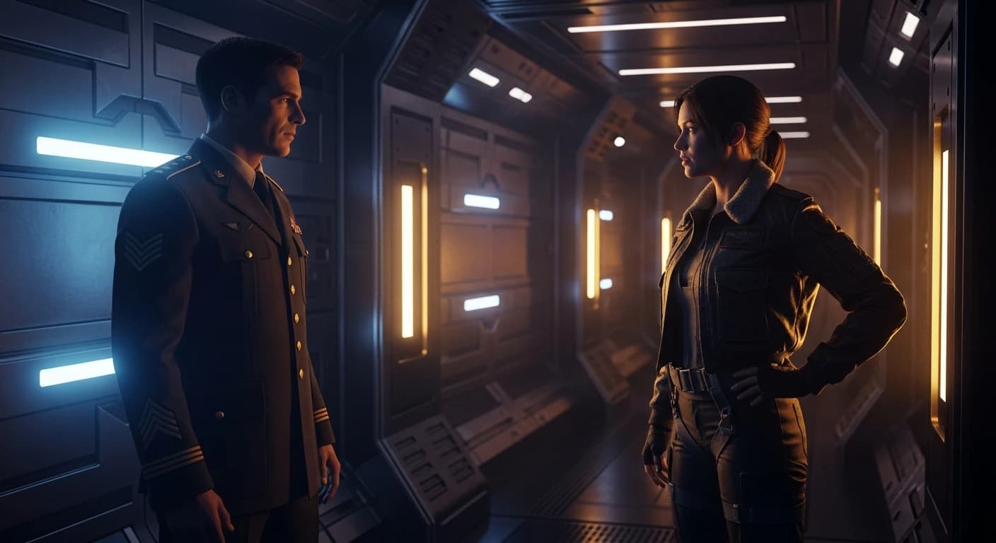 Atmospheric corridor aboard the starship Meridian